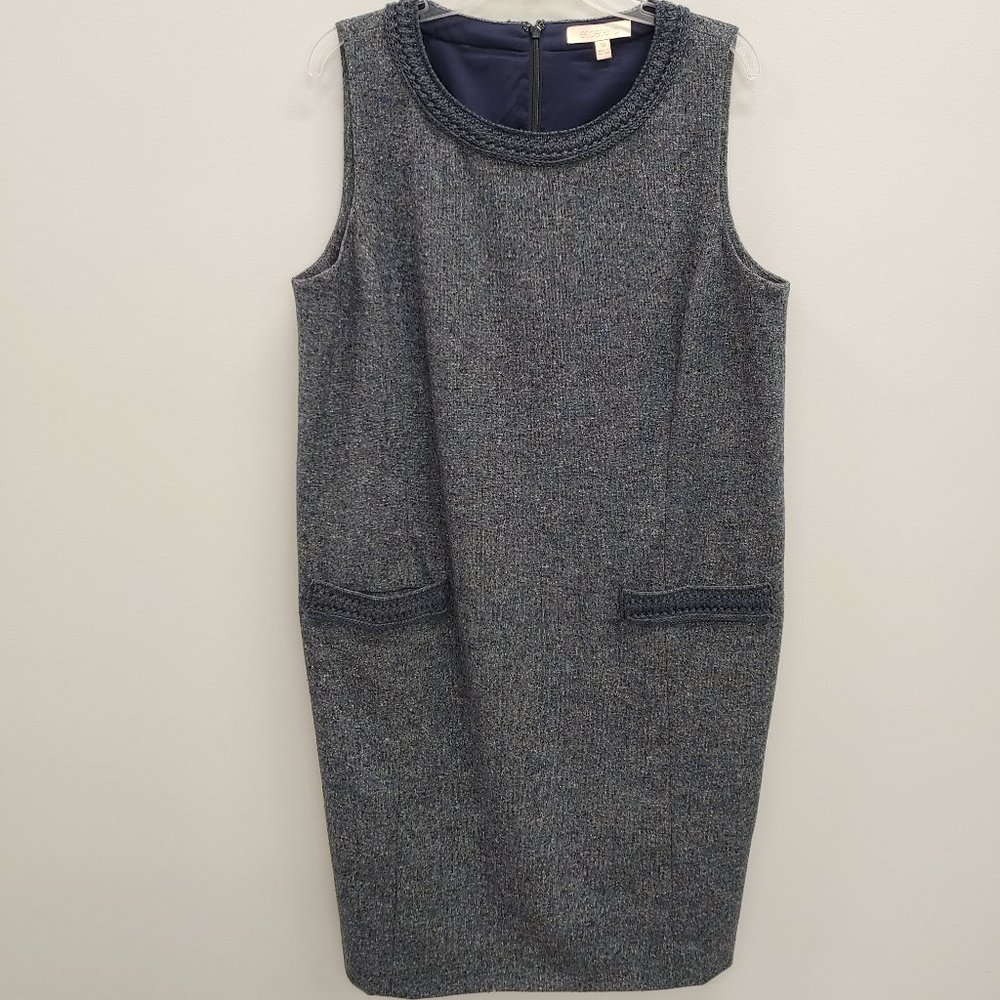 Etcetera Gray Midi Dress with Textured Fabric